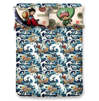 OP2101 - 海賊王 -和之國篇 1700針全棉貢緞床笠連枕袋